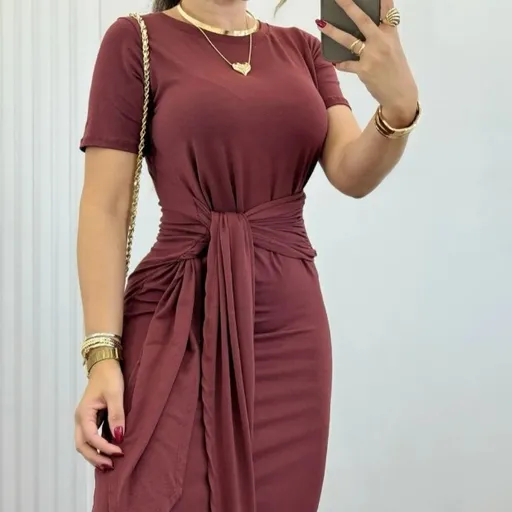 vestido midi vinho