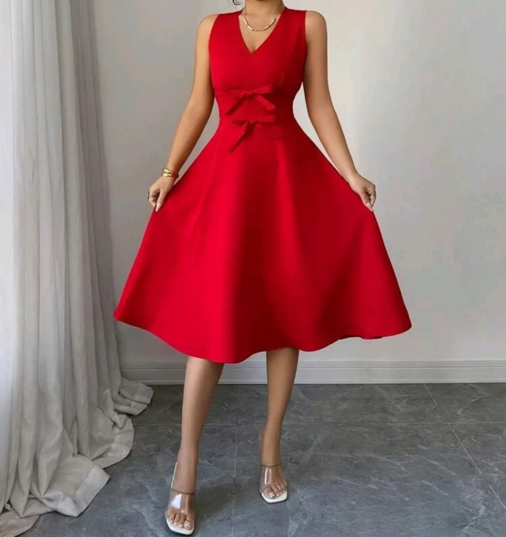 vestido vermelho midi