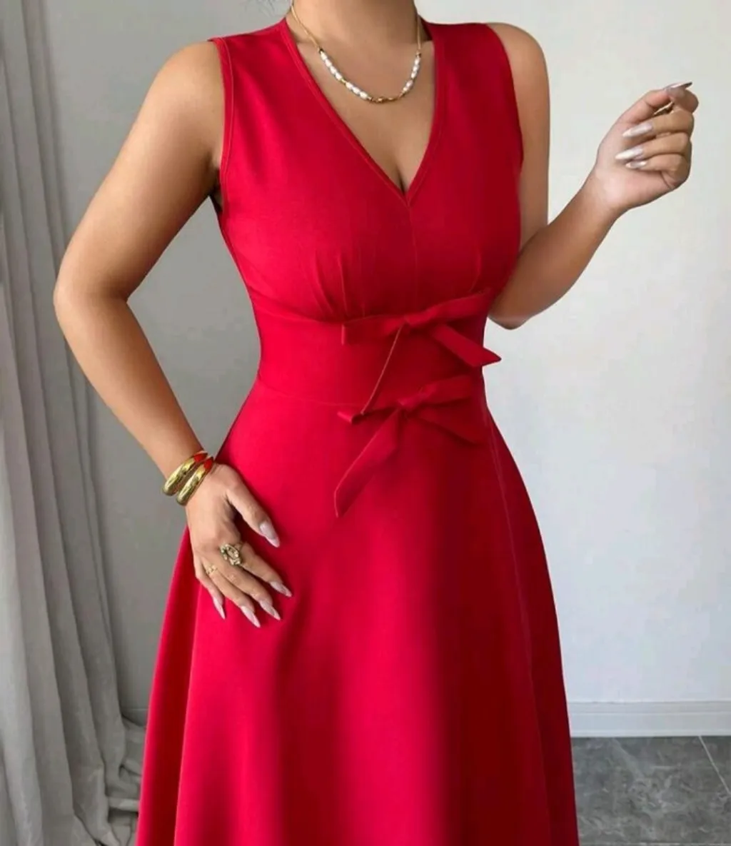 vestido vermelho midi