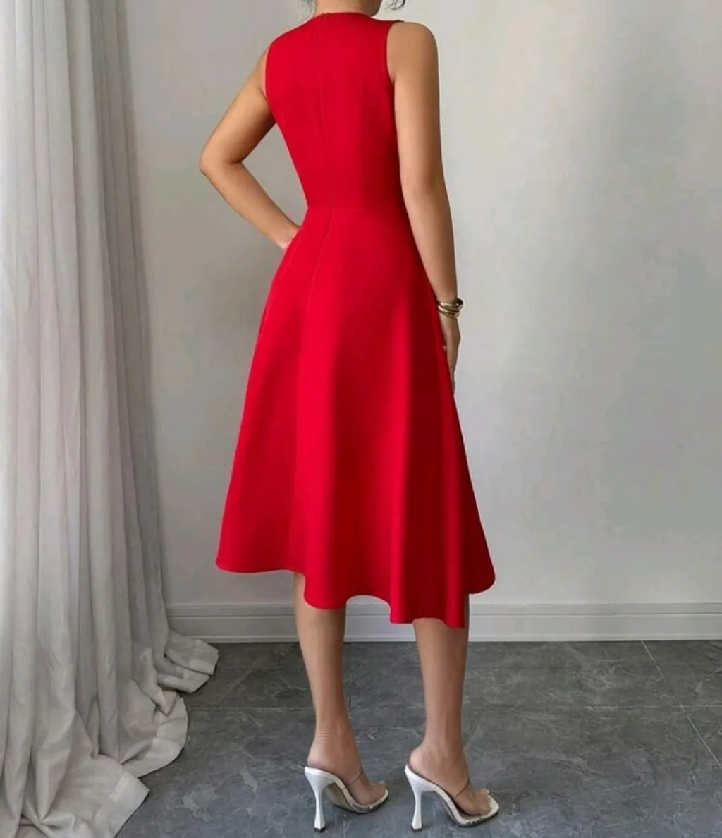 vestido vermelho midi