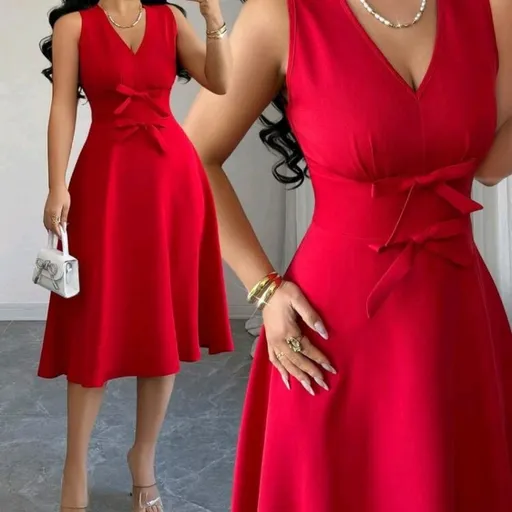 vestido vermelho midi