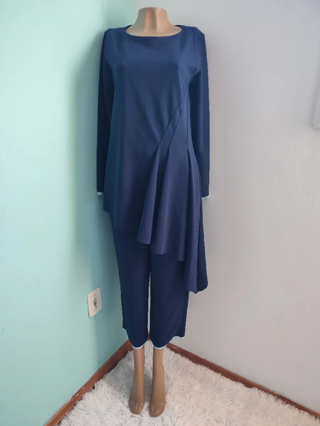 conjunto feminino azul marinho
