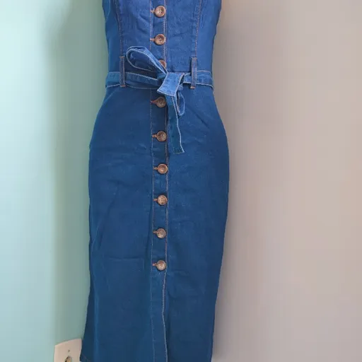 vestido feminino jeans escuro