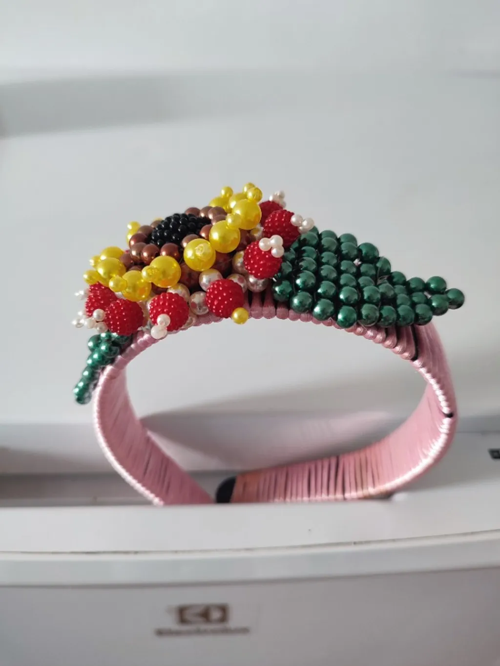 Tiara artesanal girassol