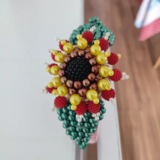 Tiara artesanal girassol