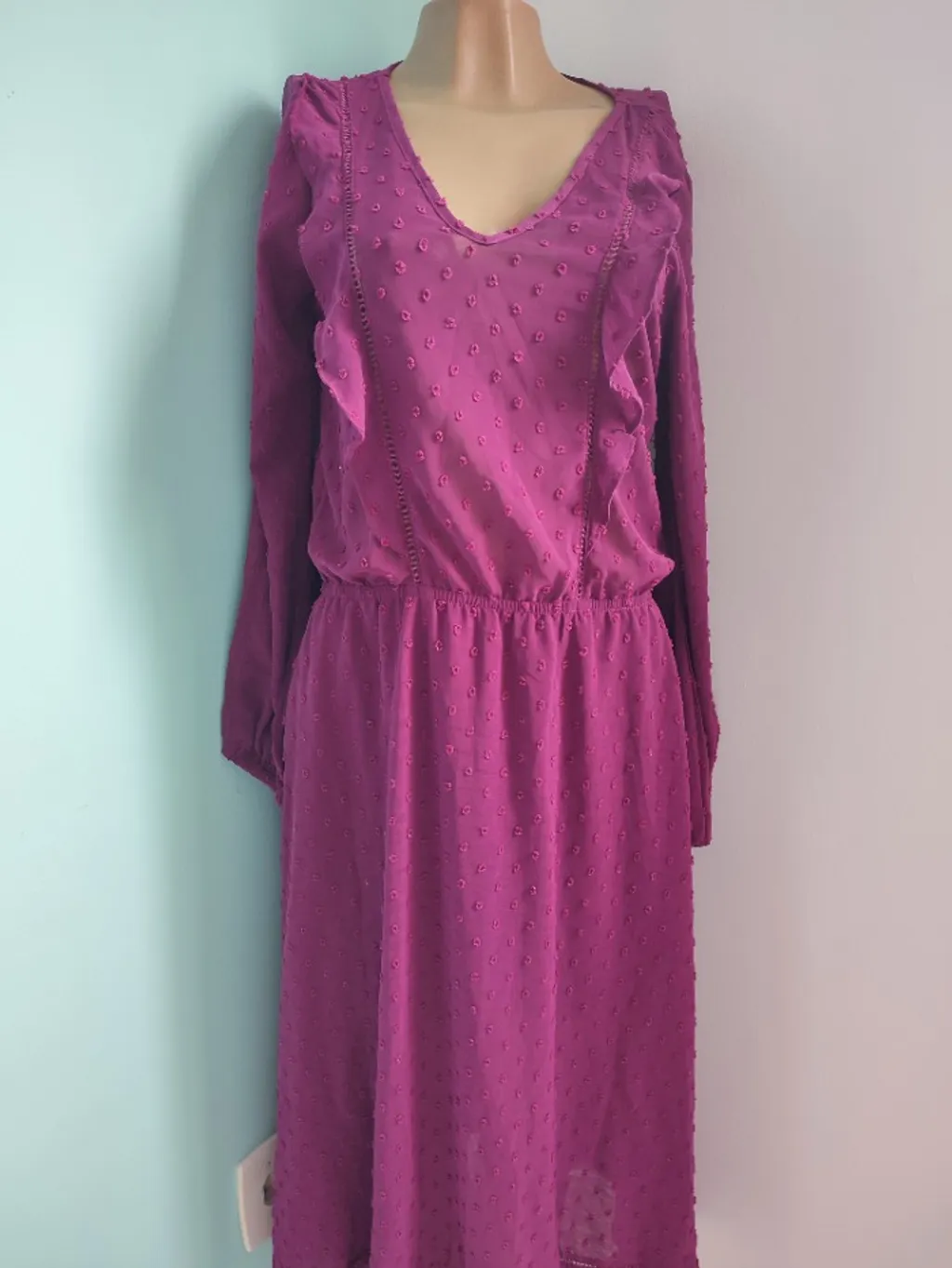vestido midi fucsia