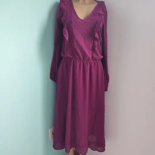 vestido midi fucsia