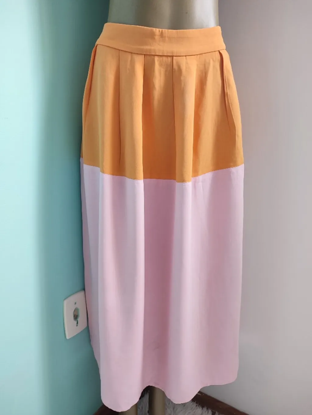 saia feminina rosa e laranja