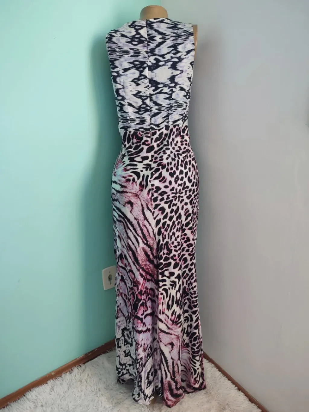 vestido longo estampado