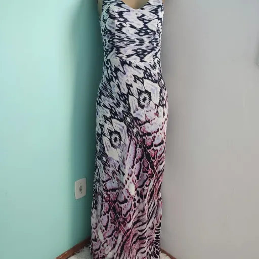 vestido longo estampado