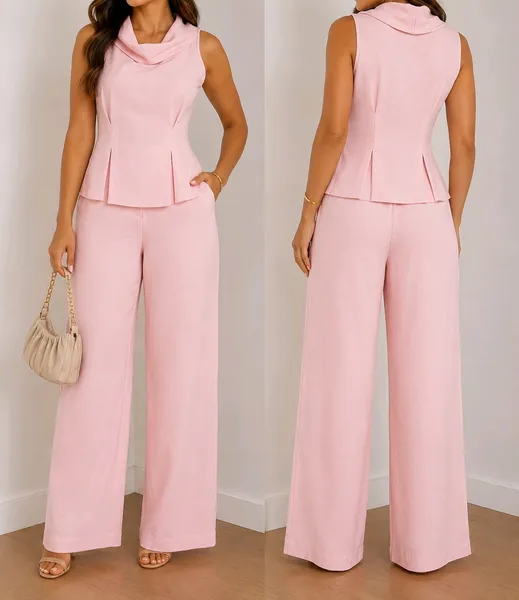 conjunto feminino rosa claro
