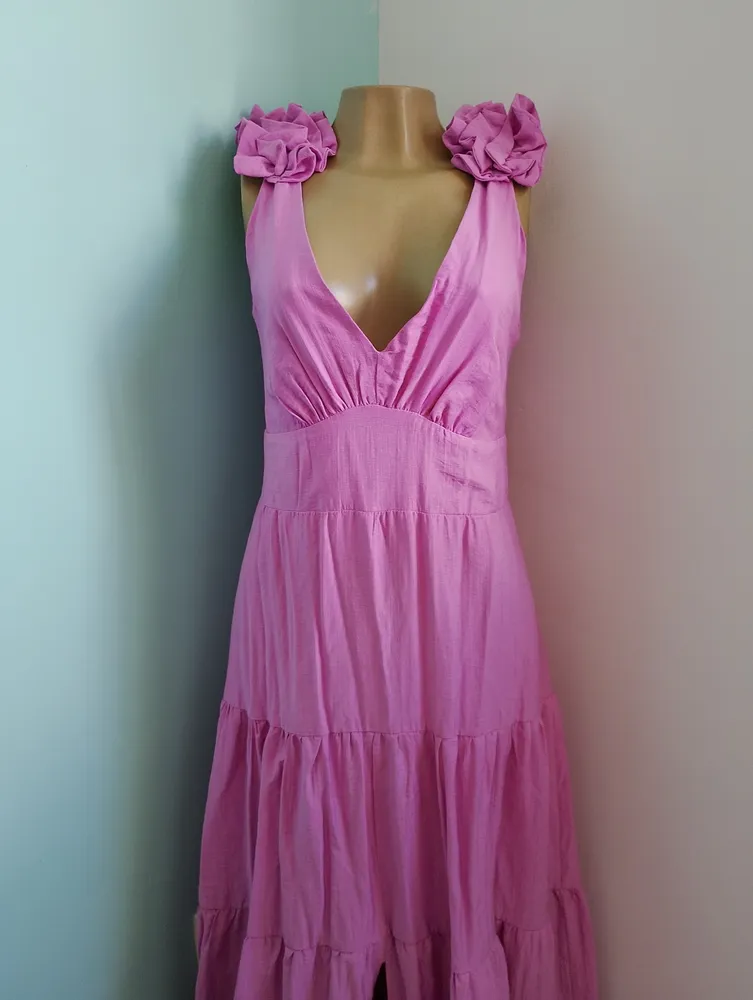 vestido longo lilás