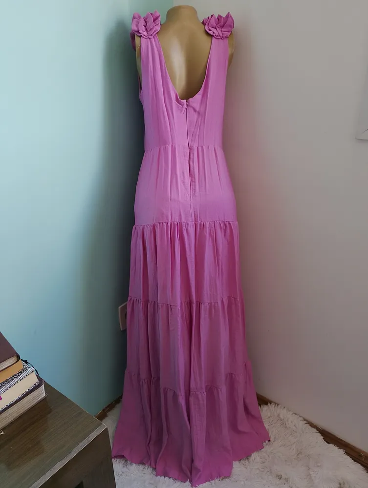 vestido longo lilás