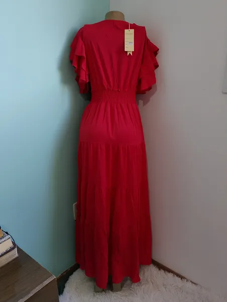 vestido longo vermelho