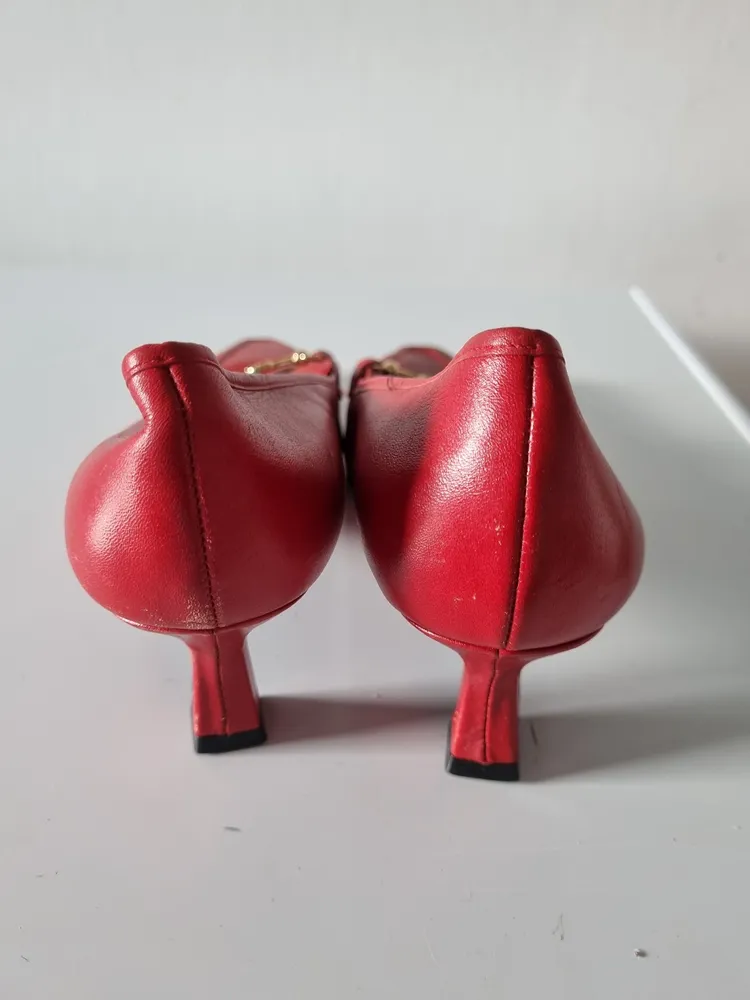Scarpin Jorge Bischoff Couro Logo Vermelho Tamanho 37