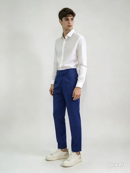 Calça social masculina azul
