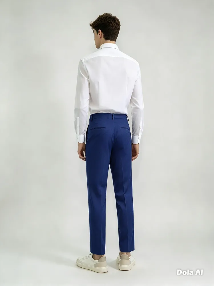 Calça social masculina azul