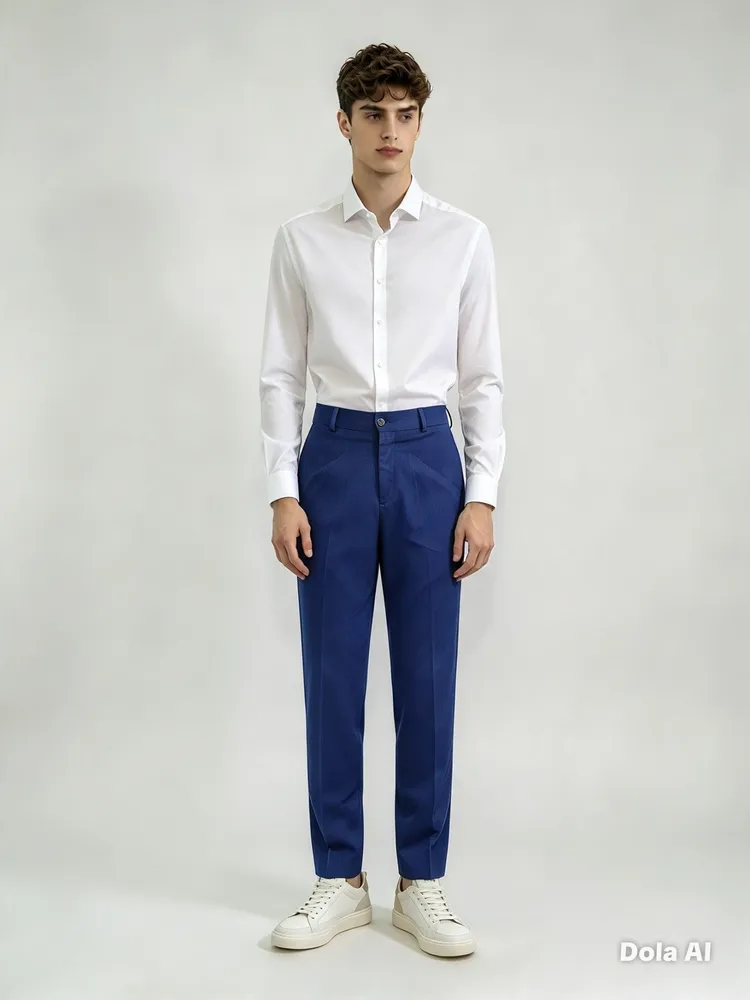 Calça social masculina azul