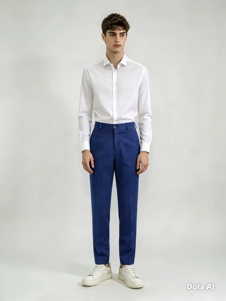 Calça social masculina azul