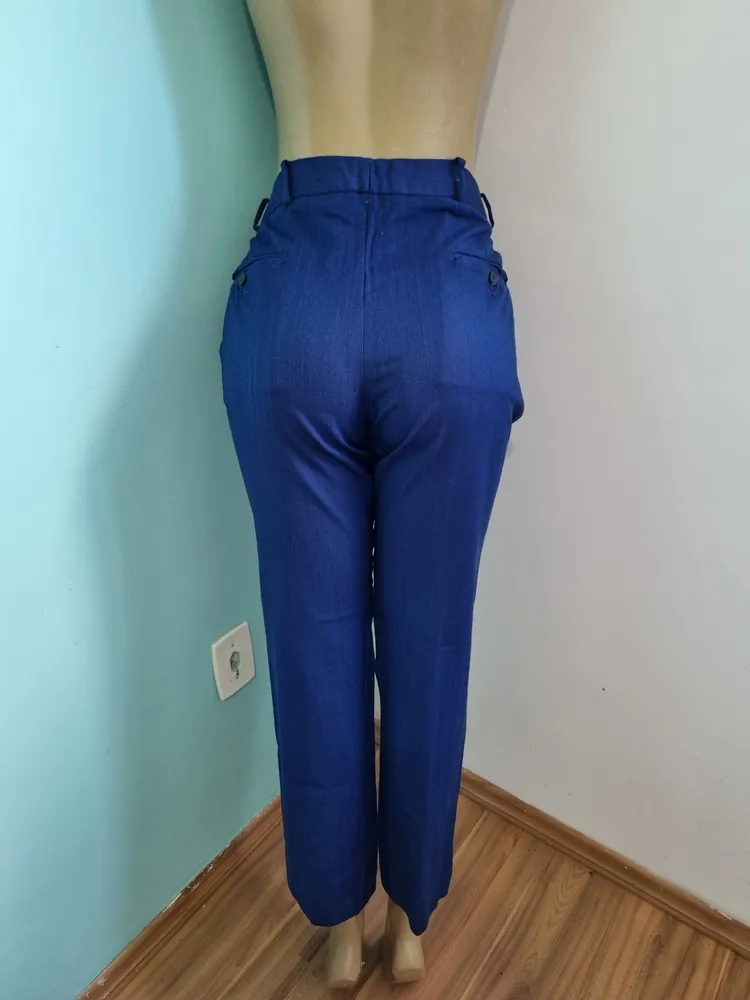 Calça social masculina azul