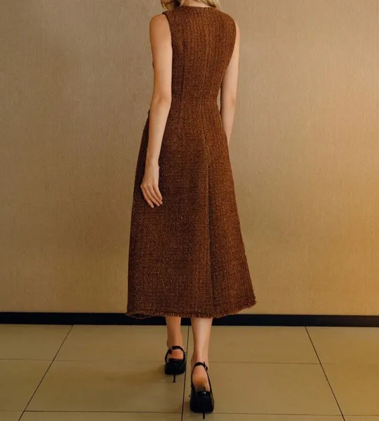 Vestido midi café
