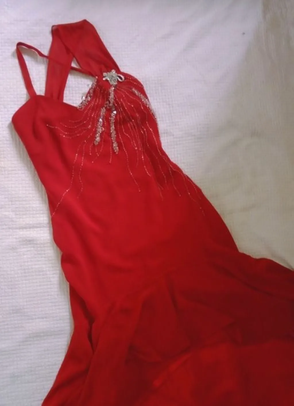 vestido vermelho de  festa vintage