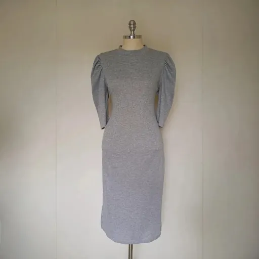 vestido midi cinza fendas laterais
