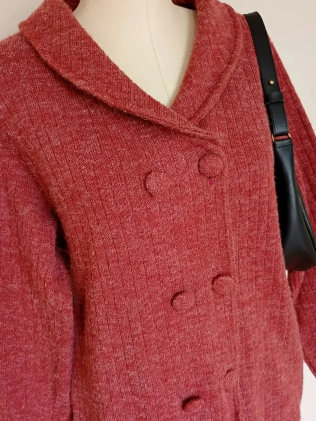 Cardigan Terracota de lã com botões tamanho g