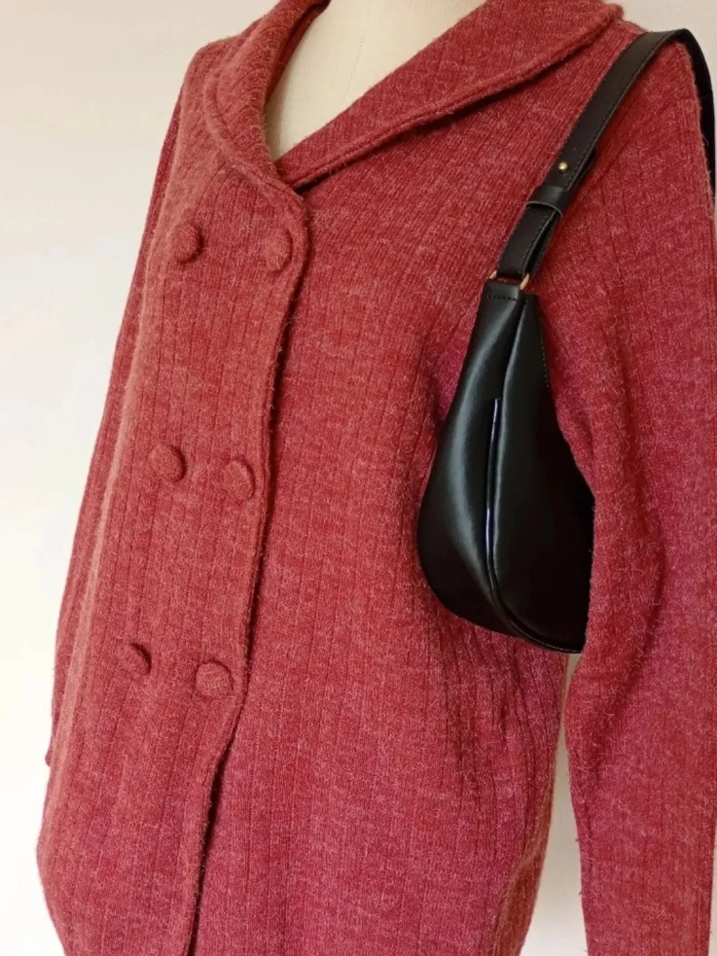 Cardigan Terracota de lã com botões tamanho g