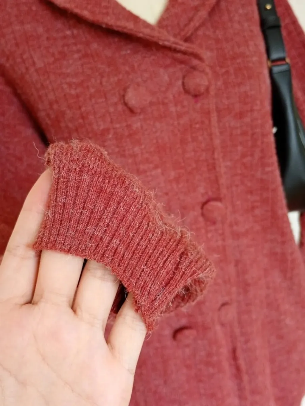 Cardigan Terracota de lã com botões tamanho g