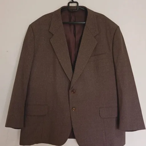 Blazer masculino marrom risca de giz estilo vintage tamanho 52