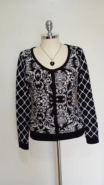 Cardigan Tribal Print Tricot tamanho P