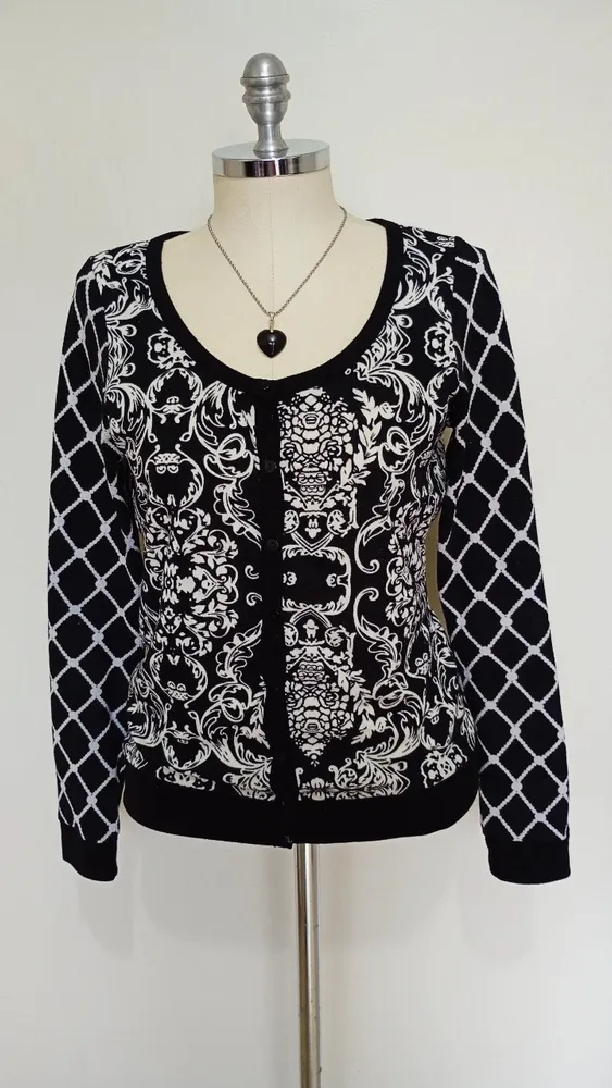 Cardigan Tribal Print Tricot tamanho P
