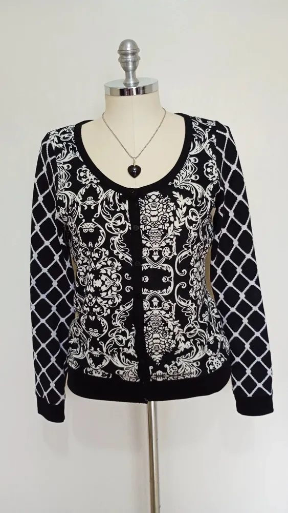 Cardigan Tribal Print Tricot tamanho P