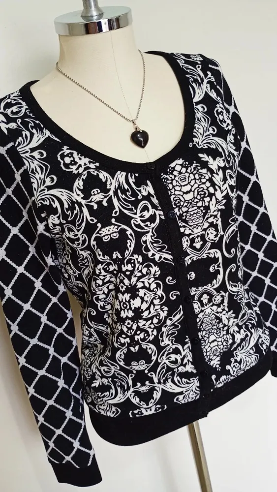 Cardigan Tribal Print Tricot tamanho P