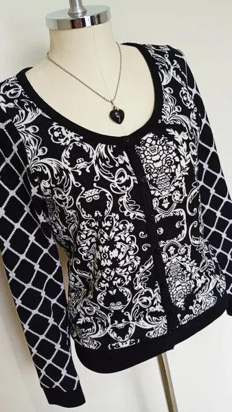 Cardigan Tribal Print Tricot tamanho P