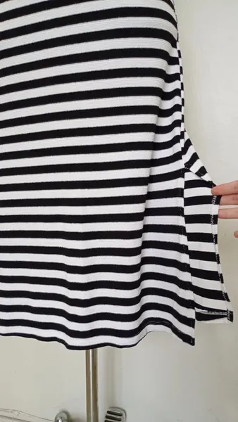 Vestido Midi Hering fendas laterais listrado tamanho M