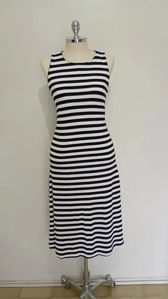Vestido Midi Hering fendas laterais listrado tamanho M
