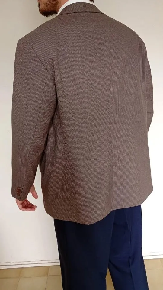Blazer masculino marrom risca de giz vintage