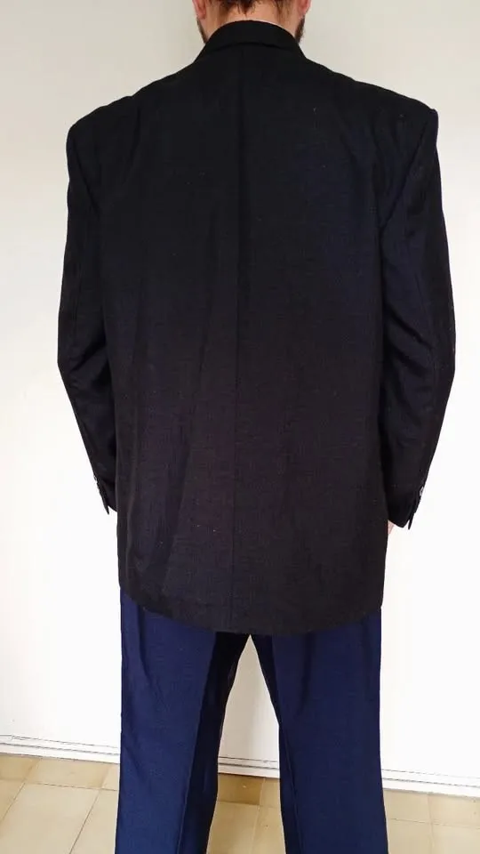 Blazer masculino preto de linho vintage CGC tamanho 50