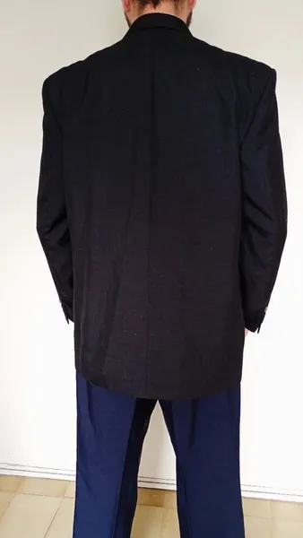 Blazer masculino preto de linho vintage CGC tamanho 50