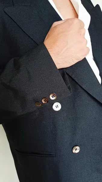 Blazer masculino preto de linho vintage CGC tamanho 50