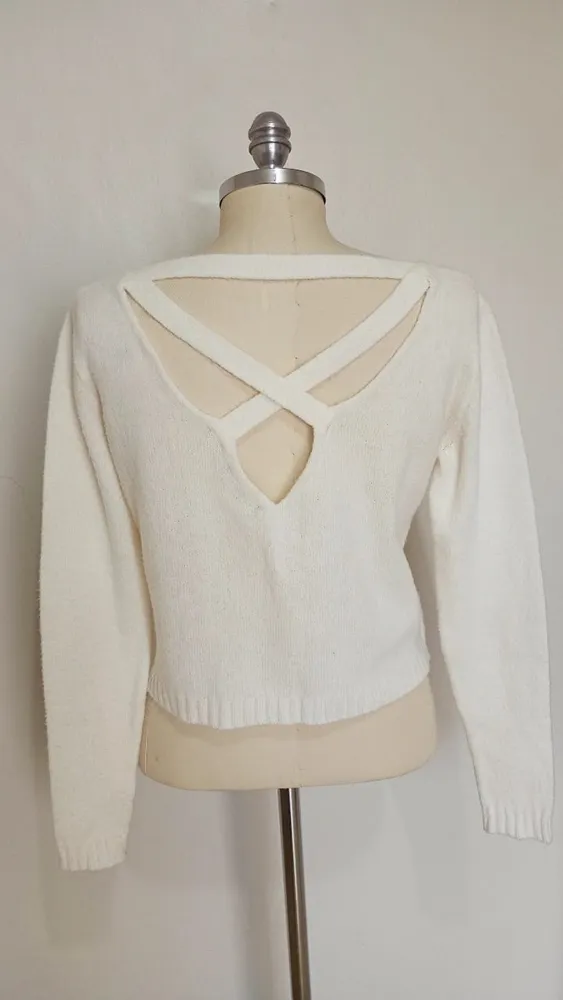 Blusa curta de lãzinha Off-White Tok tamanho P