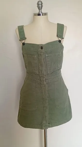 Jardineira jeans Gang verde tamanho P