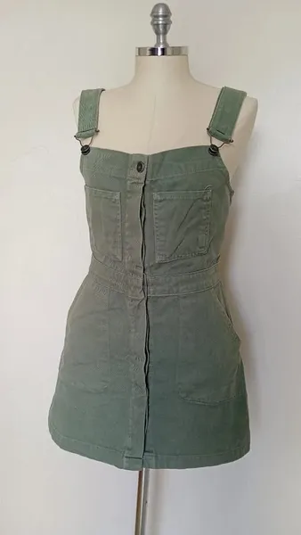 Jardineira jeans Gang verde tamanho P
