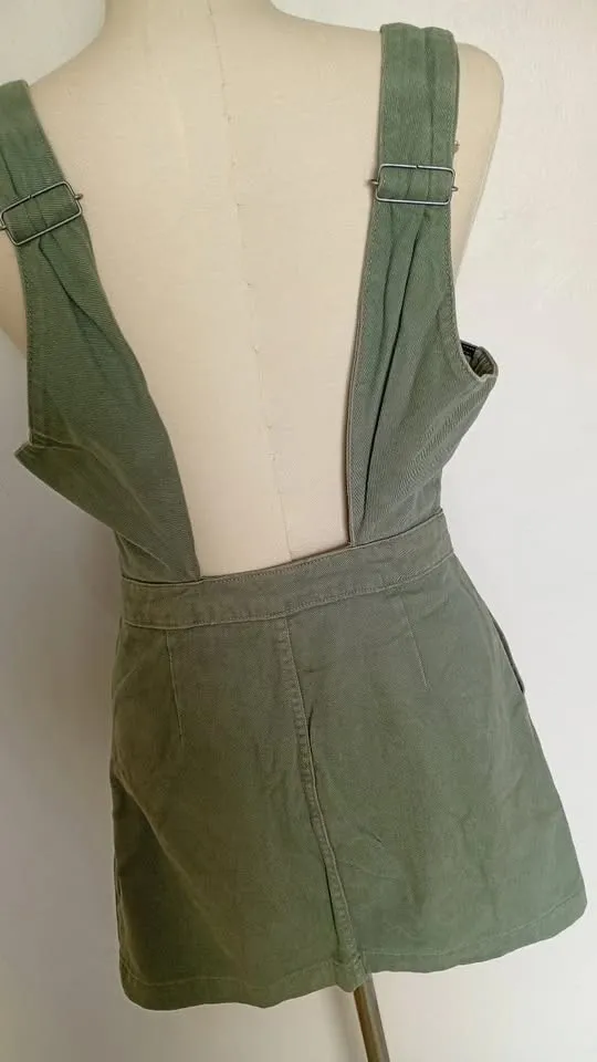 Jardineira jeans Gang verde tamanho P