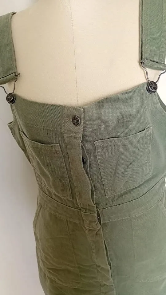 Jardineira jeans Gang verde tamanho P