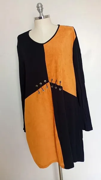 Vestido de camurça e malha manga longa tamanho GG