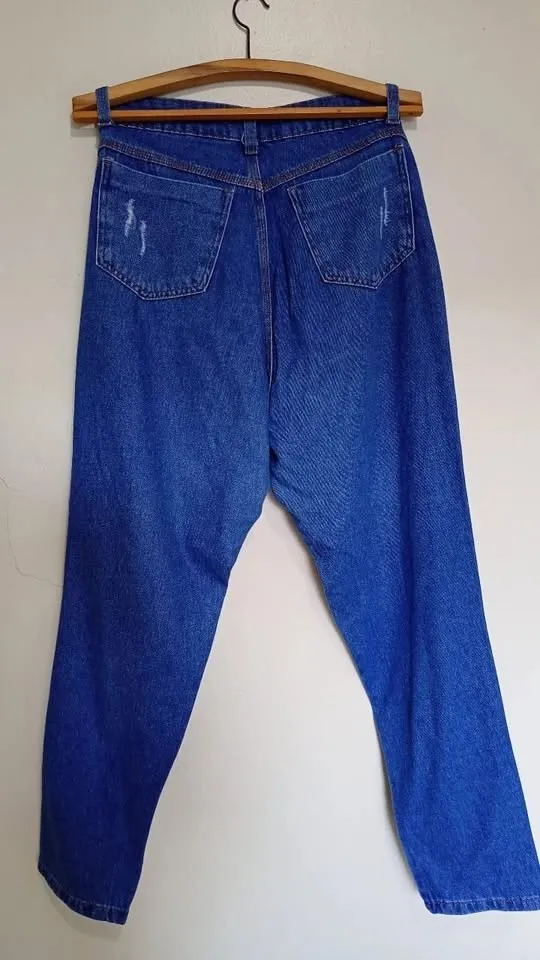 Calça jeans Mom azul escura tamanho 40