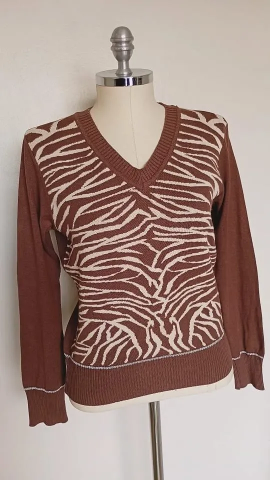 Suéter Zebra Tricot tamanho G pequeno (veste P/M)